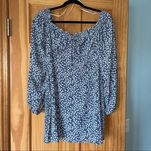 Navy Blue Floral Mini Dress. NWT. Boutique.